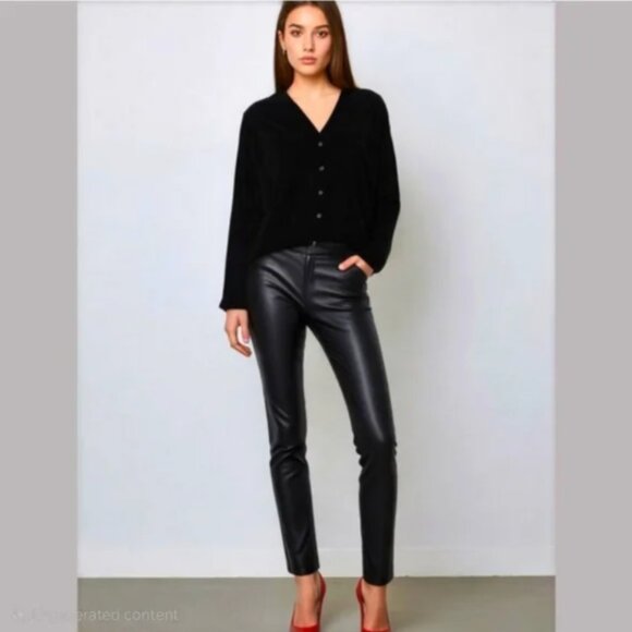 Karen Kane Black Velour Cardigan Sweater - Picture 1 of 7